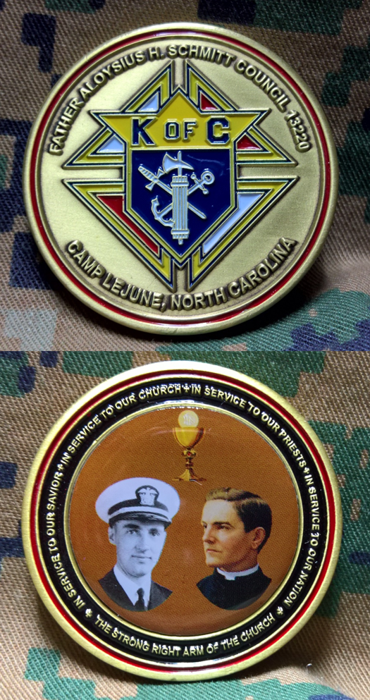 Challenge Coin Knights of Columbus Fr. Aloysius H. Schmitt